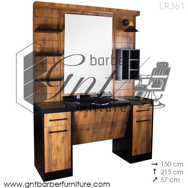 BARBER STYLING UNIT / MIRROR WITH SINK AND MIXER TAP
