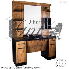 BARBER STYLING UNIT / MIRROR WITH SINK AND MIXER TAP