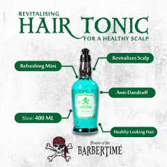 BARBERTIME Revitalising Hair Tonic | Chilly Strengthens Hair and Invigorates The Scalp For A Healthy Scalp 400ml