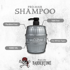 BARBERTIME Pro - Hair Shampoo | Salt and Paraben Free | Extra Moisturizing | All Hair Types 1000 ml