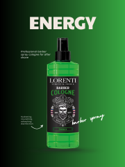 Lorenti After Shave Barber Spray Cologne Series | Long Lasting Mens Cologne - Clean, Refined, Masculine Perfume for Men - Clean & Sterilize Skin 400ml Energy