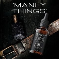 Lorenti Premium Beard Oil 100% Natural Beard Conditioner & Organic Moroccan Argan | Vitamin E Beard Oils Helps Volume, Moisturize & Nourish Beard Growth 50ml