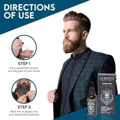 Lorenti Premium Beard Oil 100% Natural Beard Conditioner & Organic Moroccan Argan | Vitamin E Beard Oils Helps Volume, Moisturize & Nourish Beard Growth 50ml