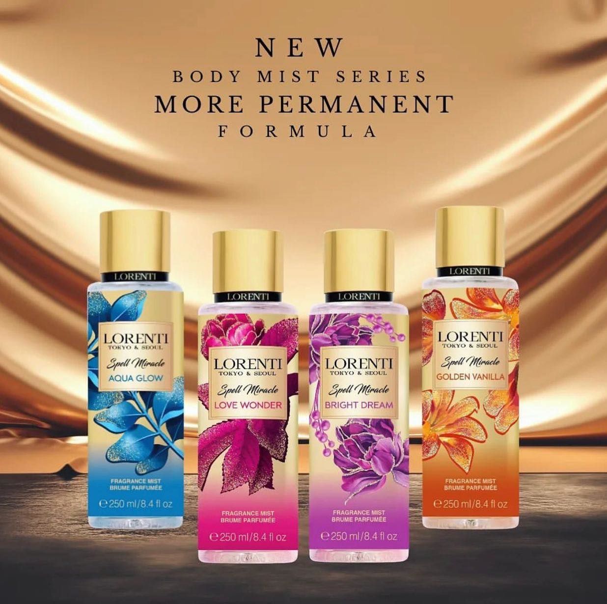Lorenti Body Mist Spray  Fresh Scent More Permanent Formula | Luxury of Fragrance For Woman 250ml