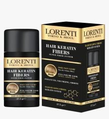 Lorenti Hair Keratin Fibers | Hair Building Powder | Instant Fix, Volumizing Smooth | No Clump | 27.5 gr