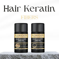 Lorenti Hair Keratin Fibers | Hair Building Powder | Instant Fix, Volumizing Smooth | No Clump | 27.5 gr