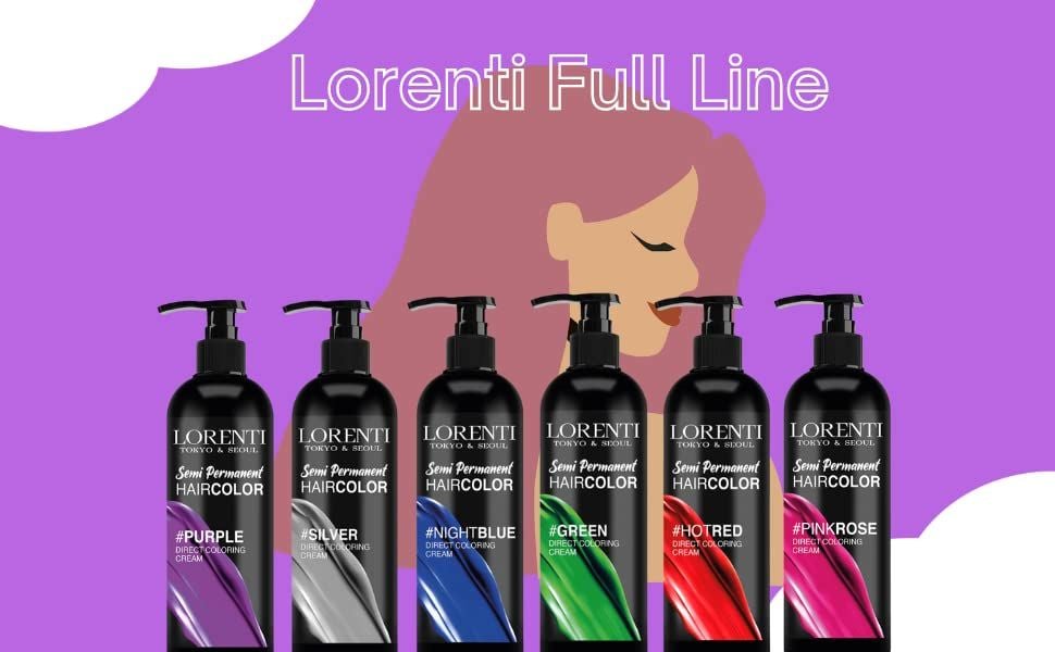 Lorenti Semi Permanent Direct Coloring Cream | Long Lasting Hair Colour Result | 250 ml