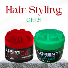 Lorenti Hair Styling Gel | Strong Hold, Edge Control Gum Effect Natural Shine 300ml box of 24