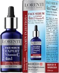 Lorenti 4-in-1 Face Serum 50 ml | Reduces Skin Imperfections, Tightens Skin, Brightens, Revitalizes, and Hydrates Skin - Contains Vitamin C - For All Skin Types 1.7 Fl Oz