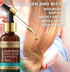 Lorenti Hair Serum Collagen Biotin 4 in 1 | Nourish & Thickening Oil | Damage Hair Repair Unisex 50ml