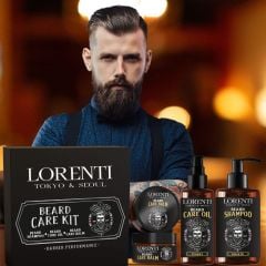 Lorenti Men's Shaving Shampoo for Beard, Mustache and Sideburns, Almond Oil, 200ml