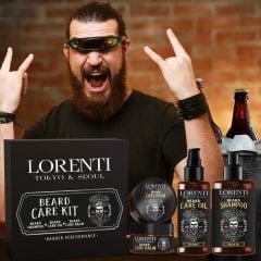 Lorenti Men's Shaving Shampoo for Beard, Mustache and Sideburns, Almond Oil, 200ml