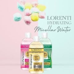Lorenti Skin+ Micellar Water For Waterproof Makeup | Facial Cleanser & Makeup Remover | 0% Make-Up Residue | Any Skin Type | 400 ml