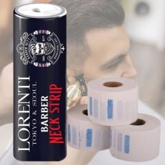 Lorenti Neck Band Strip White | Disposable Neck Tissue Paper | Stretchy Neck Wrap Ruffle Paper | Flexible and Water Resistant For Hair Dressers, Barbers Hair Salons | 5 Roll Pack 500 Strip