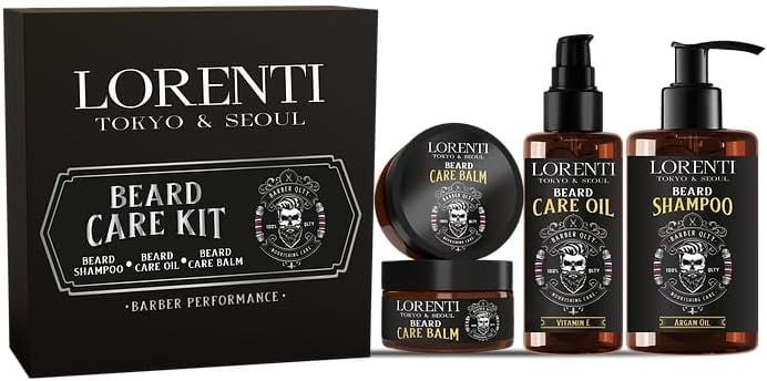 Lorenti Men Beard Care Kit | Shampoo 200ml & Beard Oil 100ml & Balm | Set Of 3