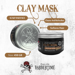 BARBERTIME Scalp & Face Clay Mask | Cleans and Refresh | Softens Hair | 300ml